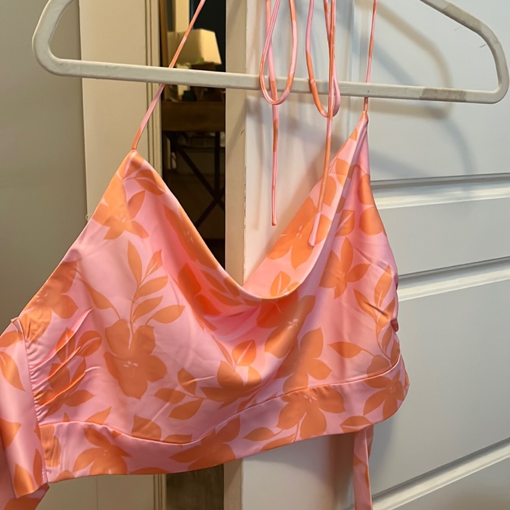 Pink and orange open back halter